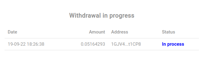 How many Bitcoin withdrawal statuses are there?